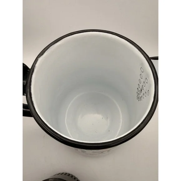 Vintage 9" Enamel Coffee Hot Water Pot, Berggren Hinged, Swedish D13 - Picture 11 of 12